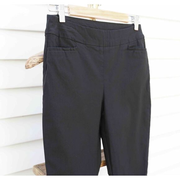 Chico’s Classic Black Stretch Tapered Leg Trouser Slacks - Picture 2 of 5
